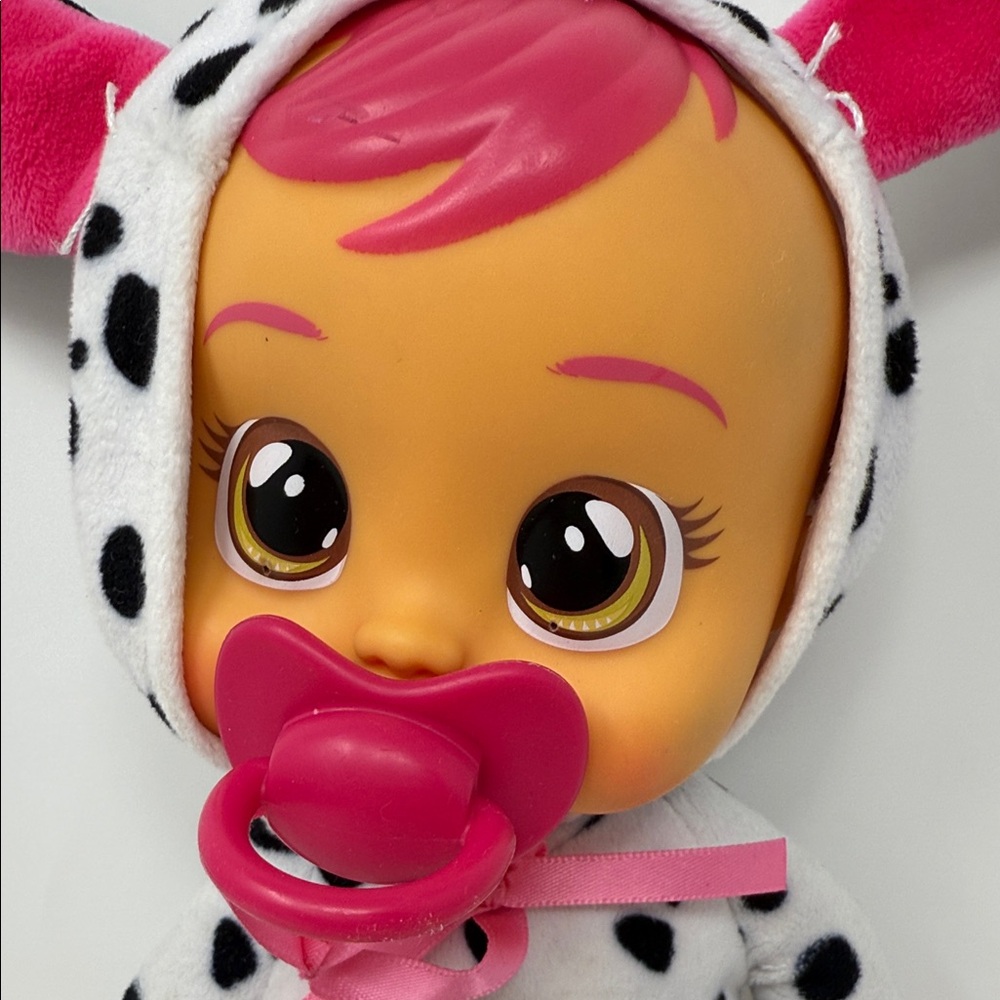 Dalmatian Cry Babies Tint Cuddles DOTTY Baby Doll with Pacifier 10” - Picture 2 of 8